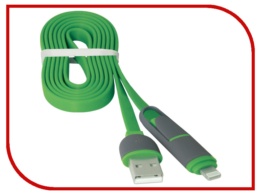  Defender MicroUSB - Lightning 1m USB10-03BP Green 87489