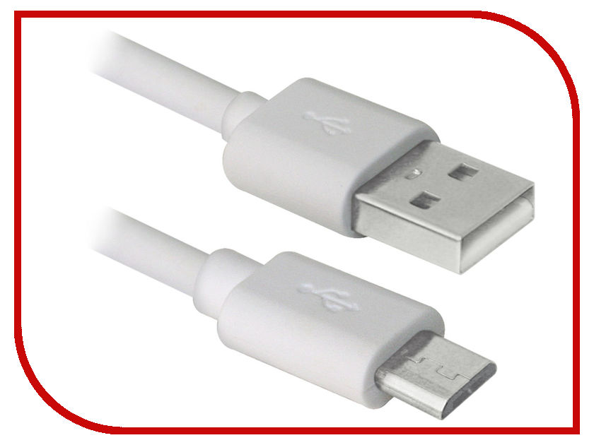 Defender USB AM - MicroUSB 1m USB08-03BH White 87477