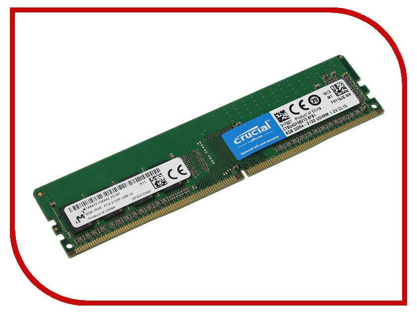   Crucial DDR4 UDIMM 2133MHz PC4-17000 1.2V CL15 - 8Gb CT8G4DFS8213 RTL