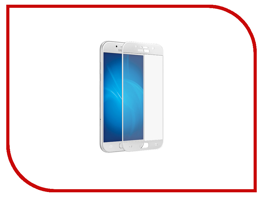    Samsung Galaxy A7 2017 5.7 Red Line Full Screen Tempered Glass White