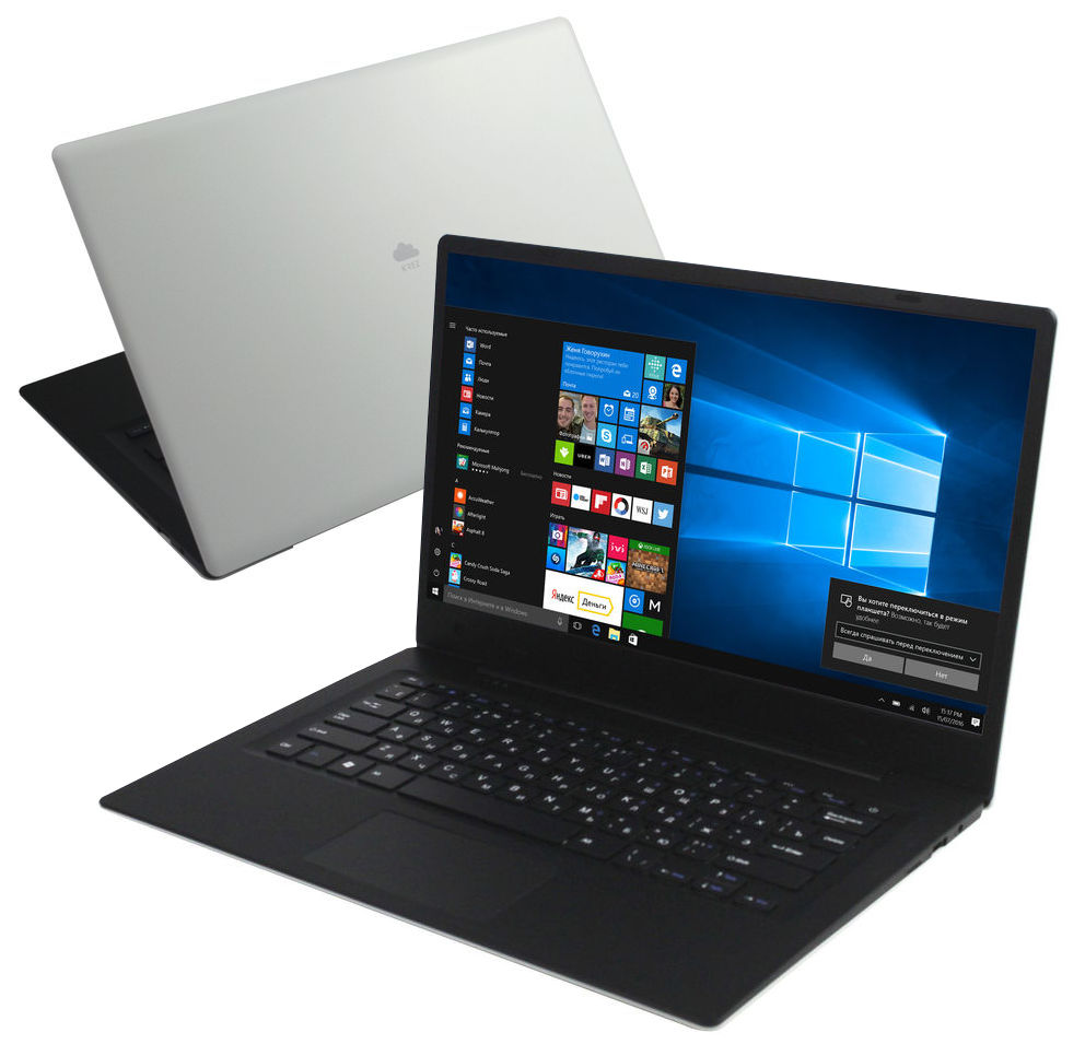 Ноутбук KREZ Cloudbook N1402W (Intel Atom x5-Z8350 1.44 GHz/2048Mb/32Gb/No ODD/Intel HD Graphics/Wi-Fi/Bluetooth/Cam/14.0/1366x768/Windows 10)