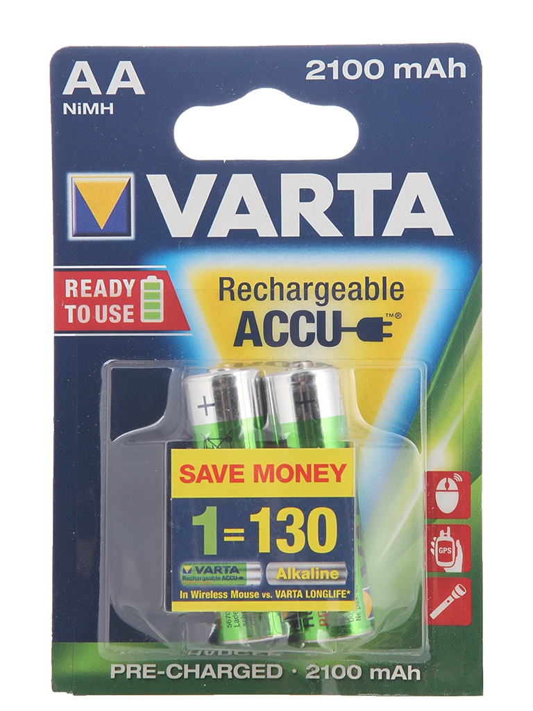 Varta Аккумулятор AA - Varta 2100mAh BL2 Ready2Use (2 штуки) 56706