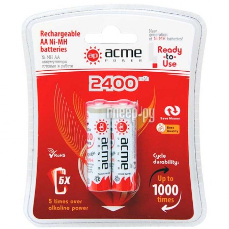 Acme Power Аккумулятор AA - AcmePower Ready-to-Use 2400 mAh Ni-MH (2 штуки)