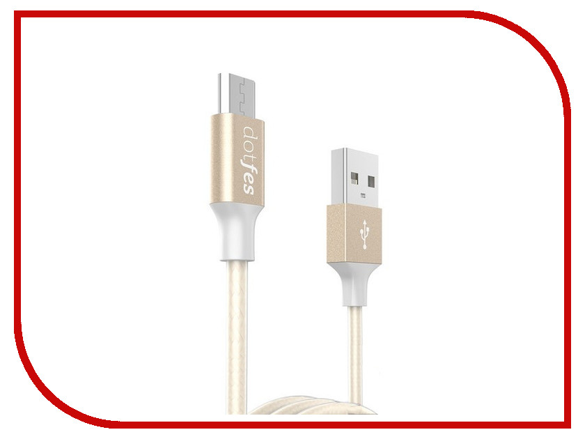  Dotfes USB - Micro USB A03M 2.5A 1m Gold 14635