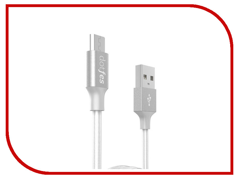  Dotfes USB - Micro USB A03M 2.5A 1m White 14638