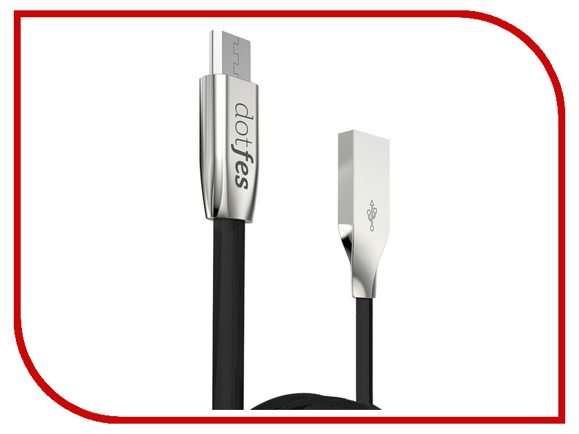  Dotfes USB - Micro USB A04M 2.5A 1m Black 14639