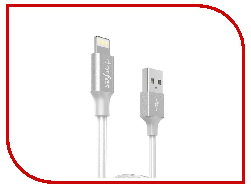  Dotfes USB - Lightning A03 2.5A 1m White 14615