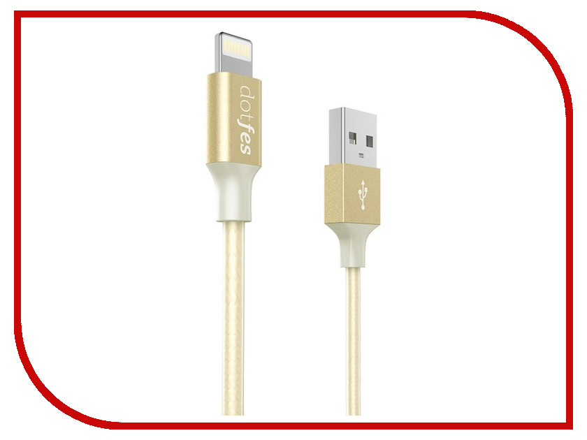  Dotfes USB - Lightning MFI A03F 2.5A 1m Gold 14605