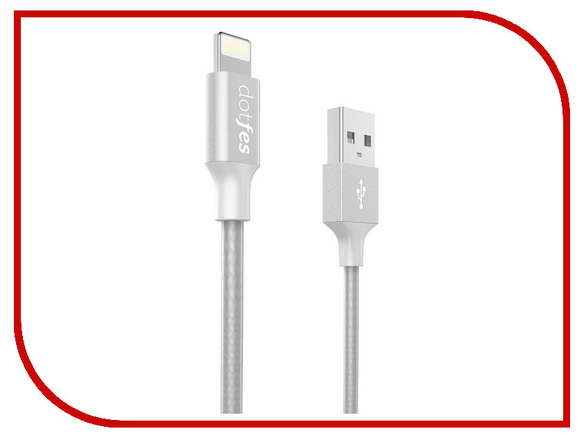  Dotfes USB - Lightning MFI A03F 2.5A 1m Grey 14604