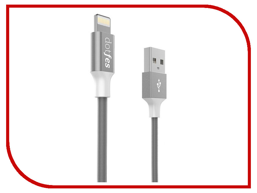  Dotfes USB - Lightning MFI A03F 2.5A 1m Tarnish 14607