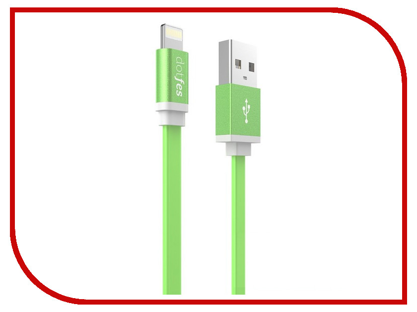  Dotfes USB - Lightning A05 2.5A 1m Green 14624