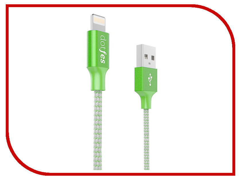  Dotfes USB - Lightning A06 2.5A 1m Green 14628