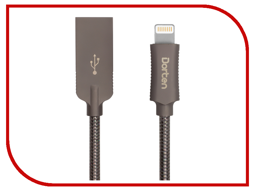 Аксессуар Dorten Steel Series USB - Lightning 1m Black DN312500