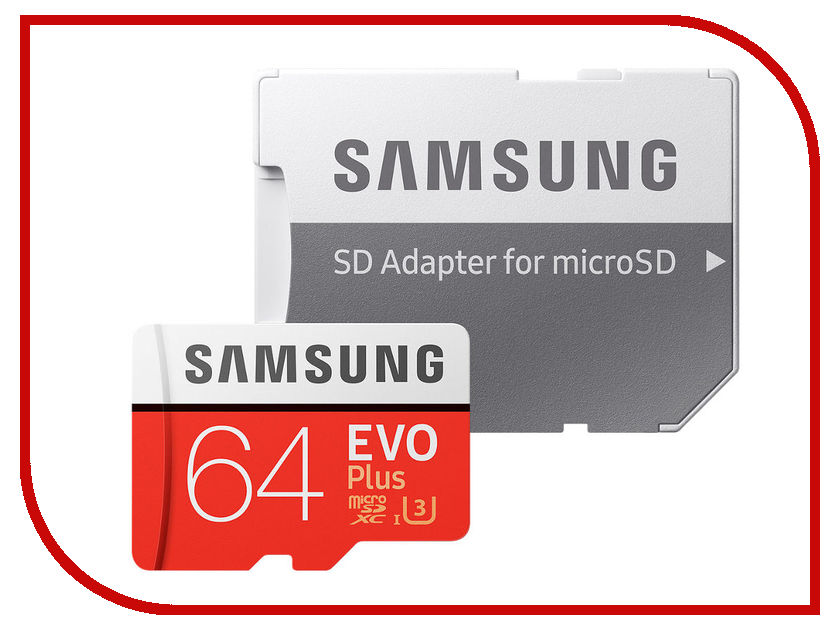   64Gb - Samsung - Micro Secure Digital HC EVO Plus UHS-I Class 10 SAM-MB-MC64GARU    SD