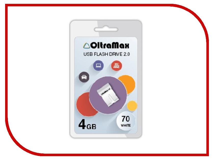 USB Flash Drive 4Gb - OltraMax 70 White OM-4GB-70-White