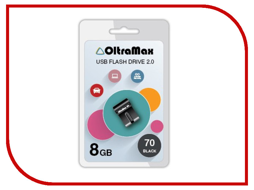 USB Flash Drive 8Gb - OltraMax 70 Black OM-8GB-70-Black