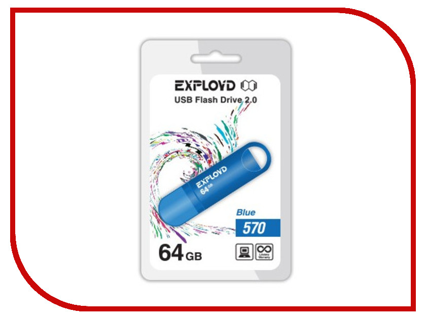 USB Flash Drive 64Gb - Exployd 570 EX-64GB-570-Blue
