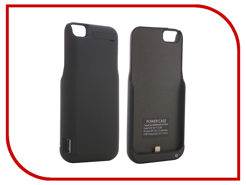 фото Аксессуар Чехол-аккумулятор Red Line Power Case 6000 mAh для APPLE iPhone 6/6S/7 Black