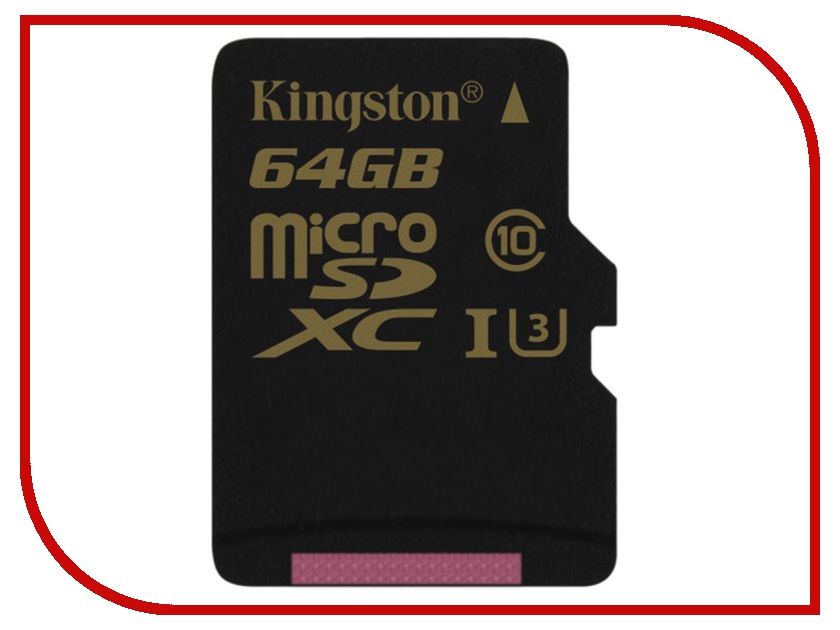   64Gb - Kingston MicroSDXC Class 10 UHS-I U3 SDCG / 64GBSP