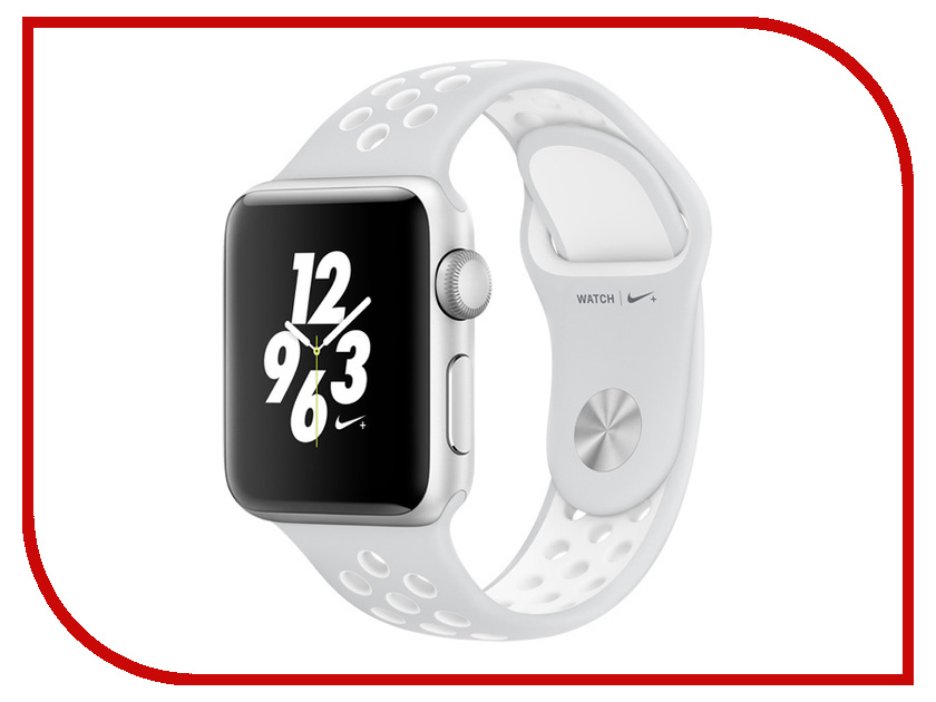 Умные часы APPLE Watch Nike+ 38mm Silver Aluminium Case with Platinum-White Nike Sport Band MQ172RU/A