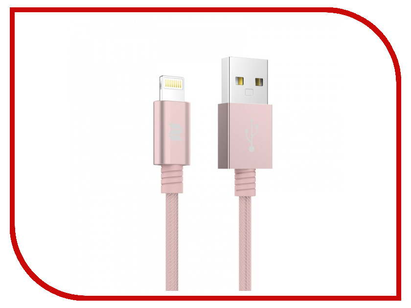  Rock Space MFI Metal Charge & Sync USB-Lightning MFI 30cm Pink-Gold 15351