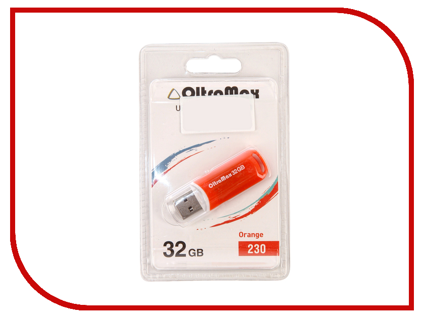 USB Flash Drive 32Gb - OltraMax 230 OM-32GB-230-Orange
