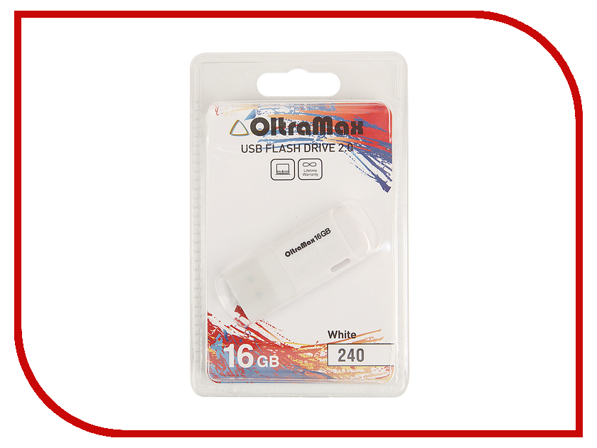 USB Flash Drive 16Gb - OltraMax 240 OM-16GB-240-White