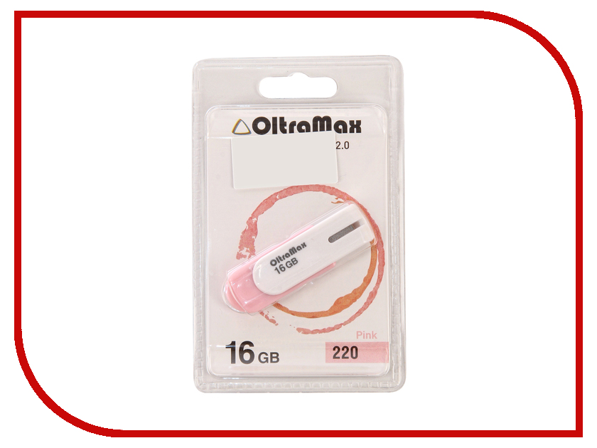 USB Flash Drive 16Gb - OltraMax 220 OM-16GB-220-Pink