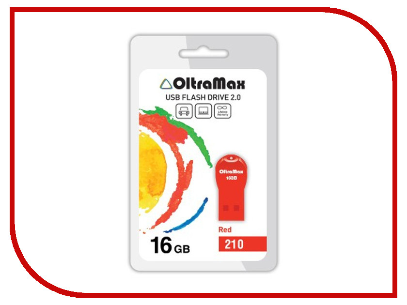 USB Flash Drive 16Gb - OltraMax 210 OM-16GB-210-Red