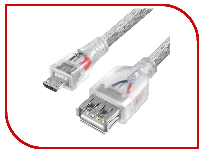  Greenconnect Premium OTG Micro USB - USB 2.0 AF 3.0m Transparent GCR-MB3AF-BD2S-3.0m