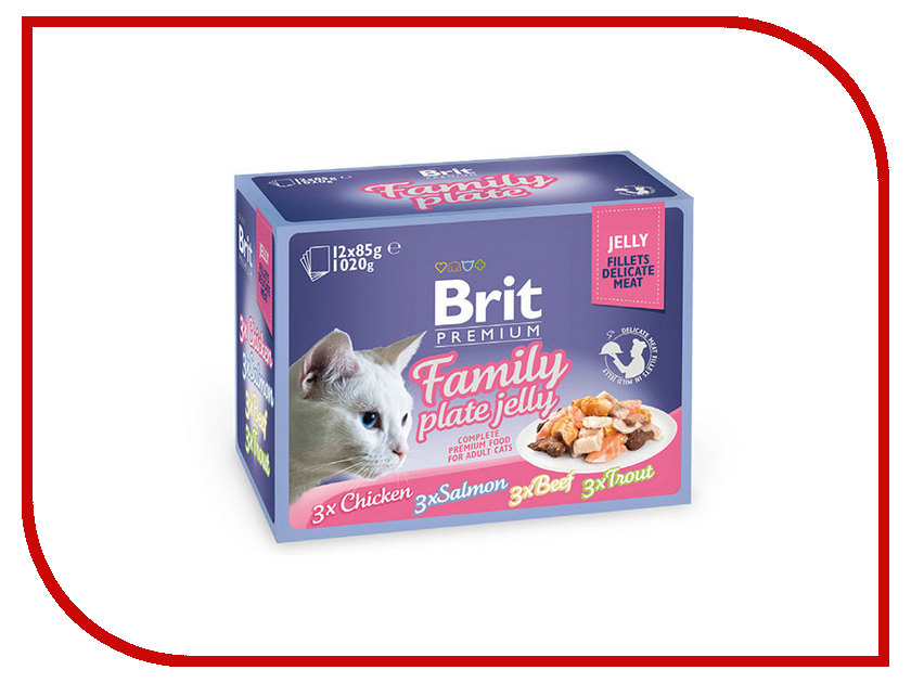фото Корм Brit Premium Family Plate Jelly Семейная тарелка 85g для кошек 519408