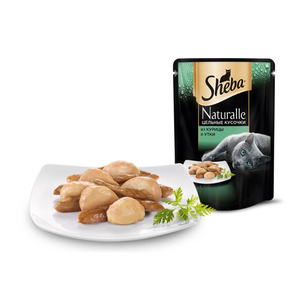Корм Sheba Naturalle Курица/Утка 80g для кошек 10157753
