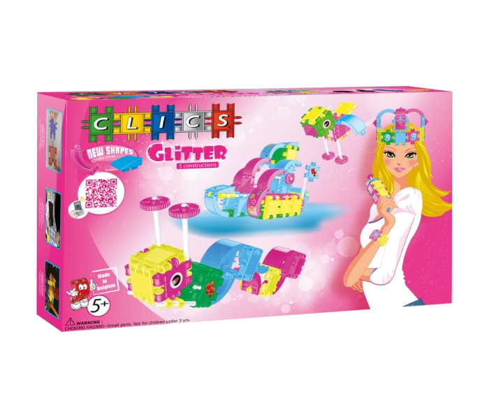 Конструктор CLICS С блестками для девочек, 100 дет. RC104