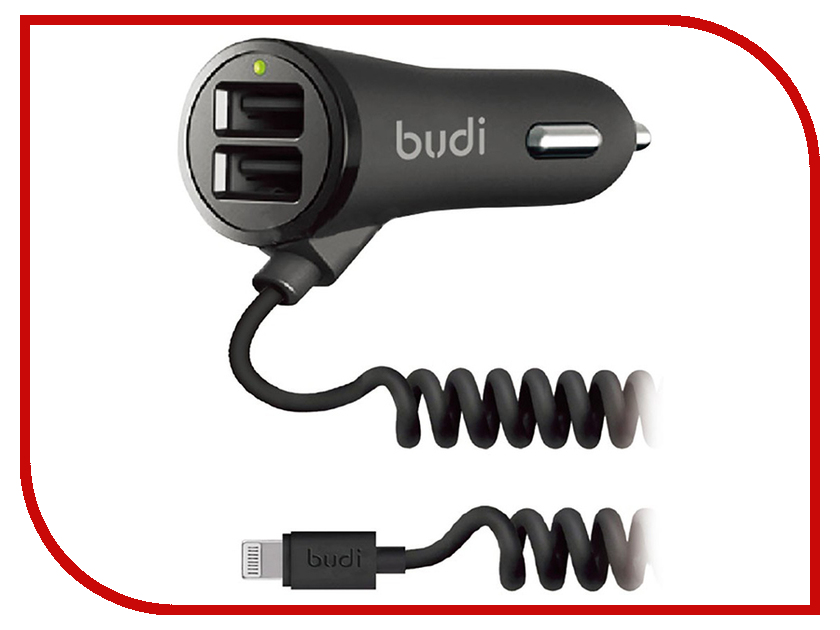Зарядное устройство Budi M8J068L Lightning 2.4A Black