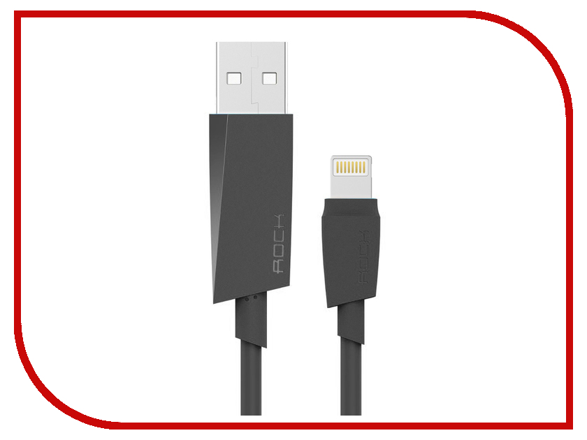  Rock USB to Lightning M3 MFI Round Cable 1m RCB0473 Black