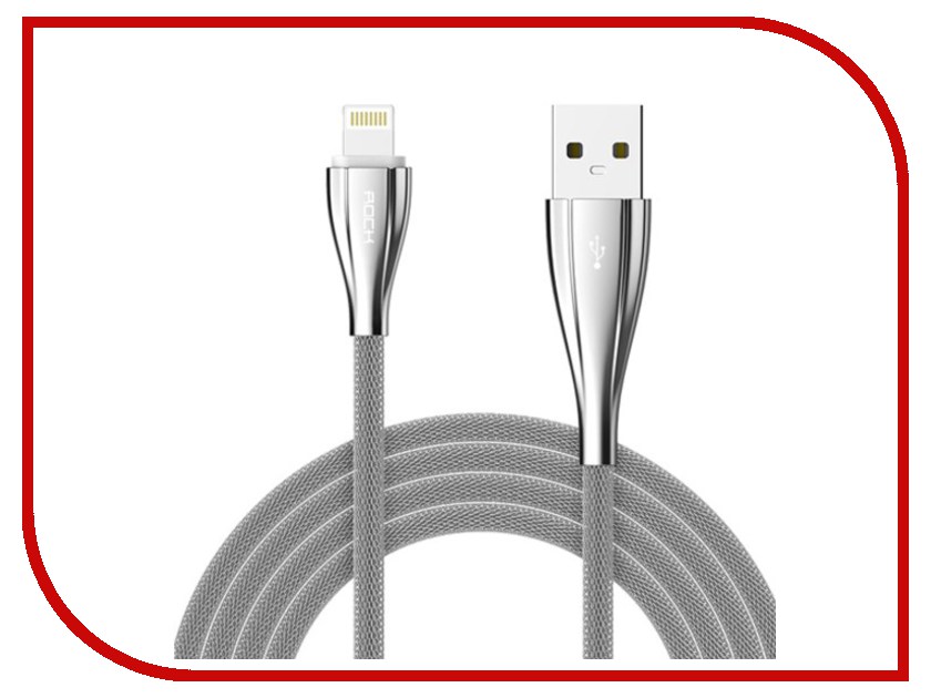  Rock USB to Lightning Metal Data Cable 1m RCB0485 Silver