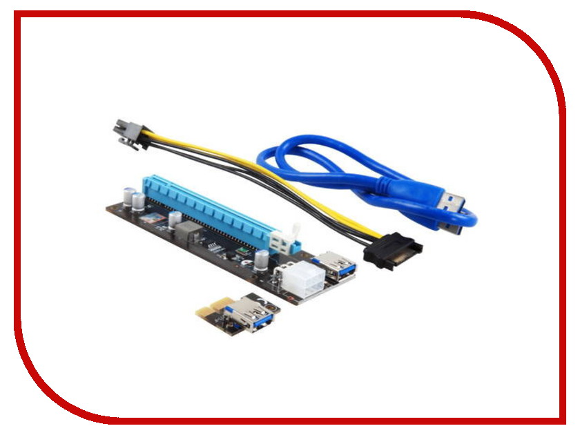  Riser Card Mining Maxi for GPU 200W+ PCI-E 1x to 16x USB 3.0 6in