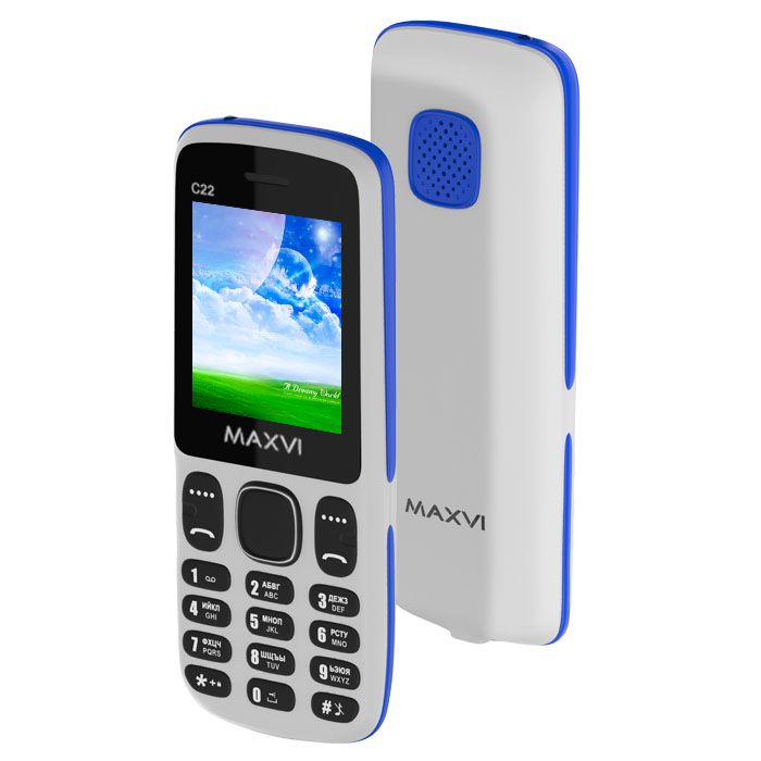 Сотовый телефон Maxvi C22 White-Blue