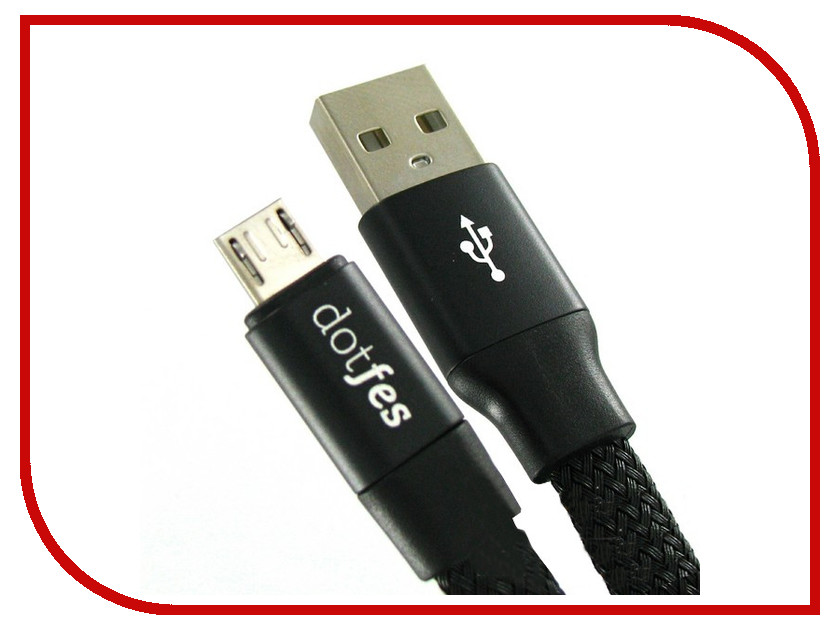  Dotfes microUSB A09M Self-Rolling 0.8m Black 14771