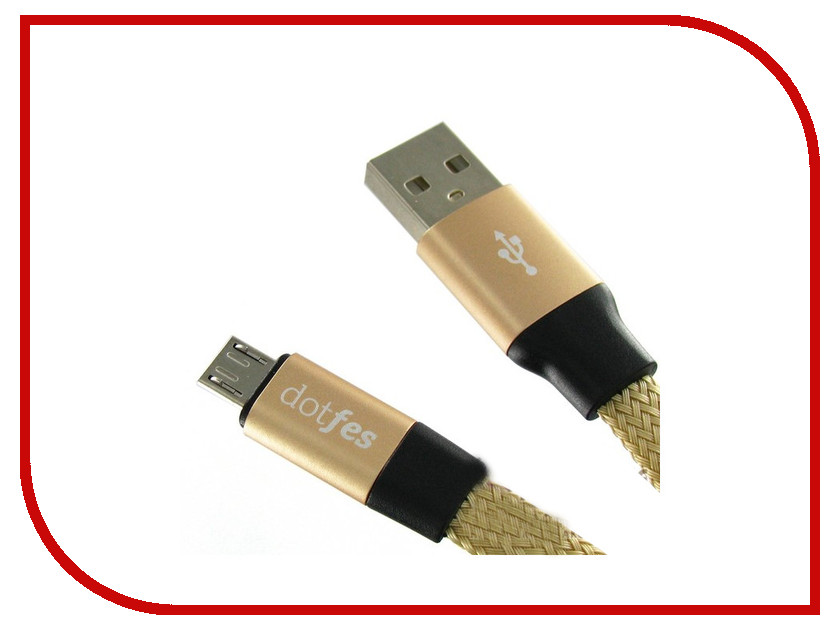  Dotfes microUSB A09M Self-Rolling 0.8m Gold 14768