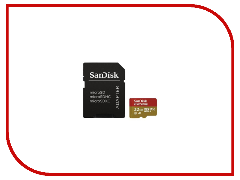  32Gb - SanDisk Extreme microSDXC V30 A1 UHS-I U3 SDSQXAF-032G-GN6MA    SD