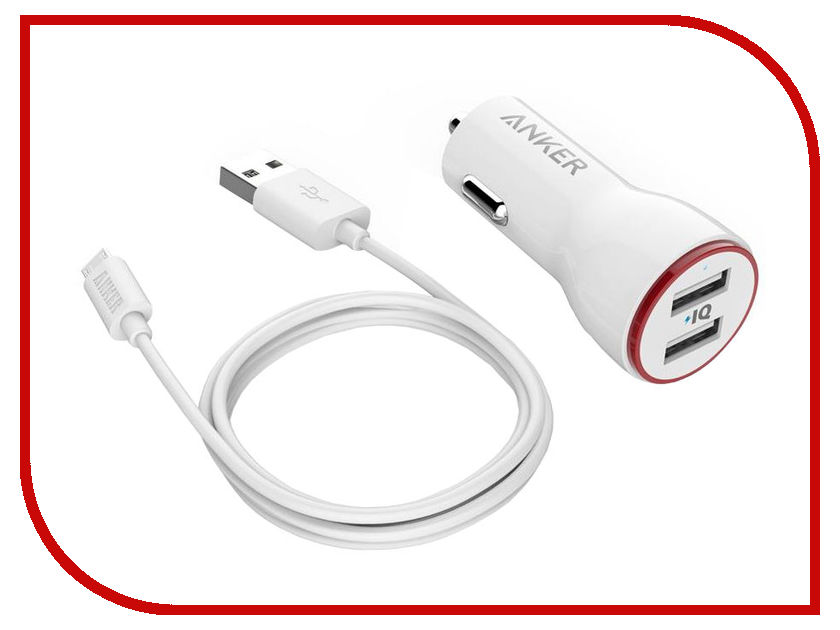 фото Зарядное устройство Anker 2xUSB Charger + 3ft Micro USB Cable B2310H21 White 907003