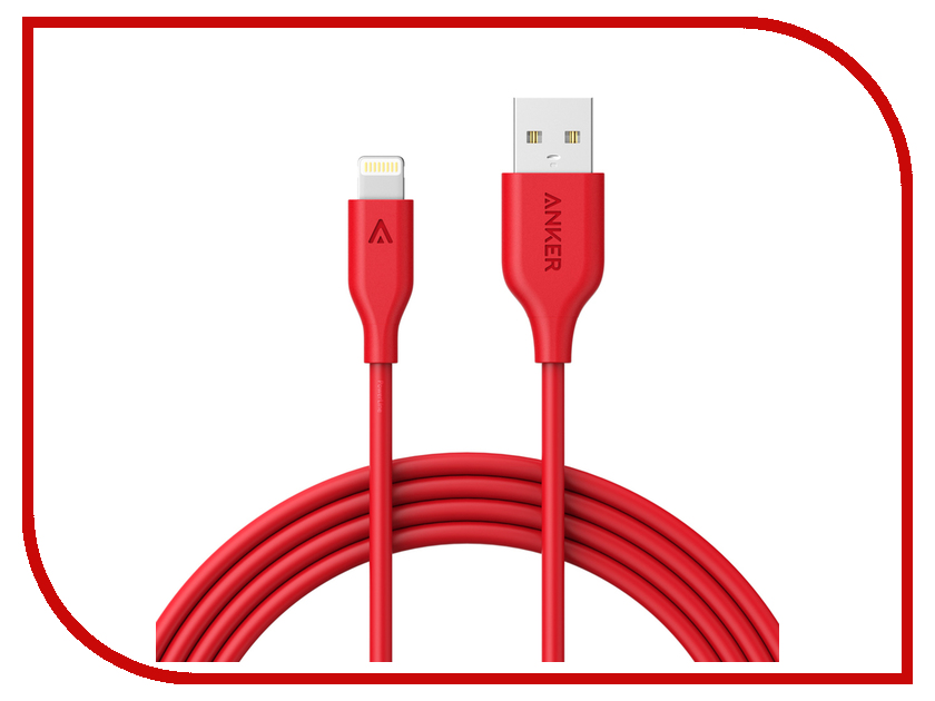  Anker PowerLine Lightning-USB 1.8m A8112H91 Red 907001