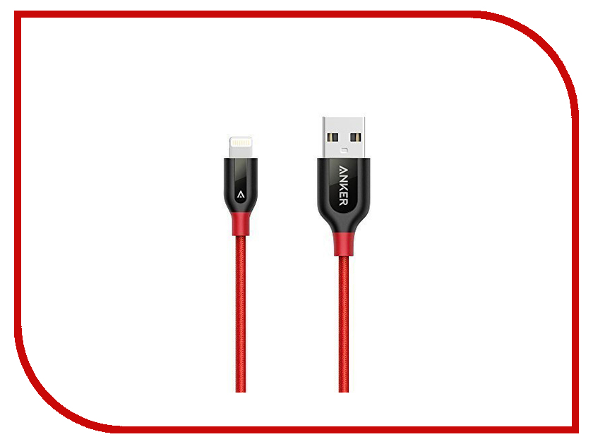  Anker PowerLine+ USB - Lightning MFi 0.9m A8121H91 Red 891578