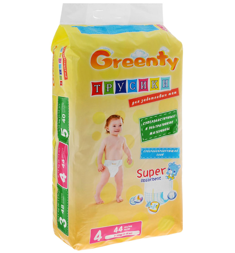Подгузники Greenty 4 9-14кг 44шт GREP-4m