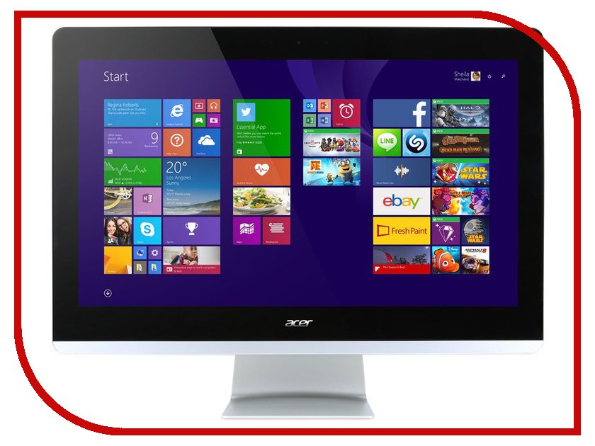  Acer Z3-715 DQ.B84ER.005 (Intel Core i3-7100T 3.4 GHz / 8192Mb / 1000Gb / DVD-RW / nVidia GeForce 940M 2048Mb / Wi-Fi / Bluetooth / Cam / 23.8 / 1920x1080 / Windows 10 Home)