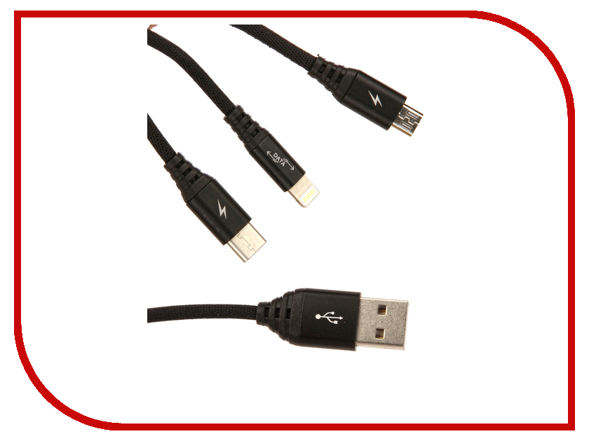  Ainy 5 / 5 / 5S / 6 / 6 Plus / iPad Mini / Air + Micro USB + Type-C Black FA-092A