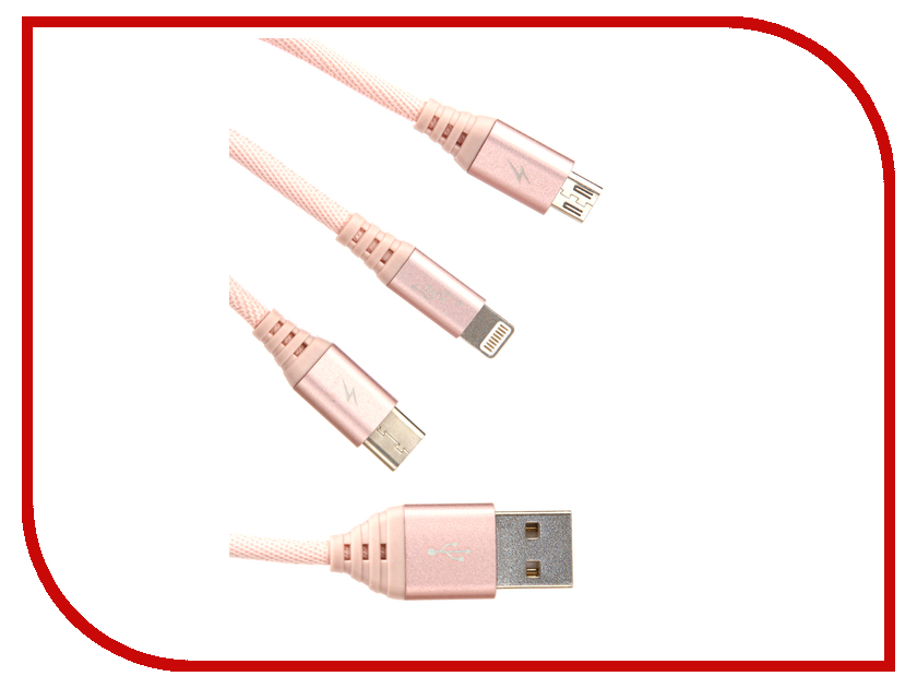  Ainy 5 / 5 / 5S / 6 / 6 Plus / iPad Mini / Air + Micro USB + Type-C Pink FA-092D