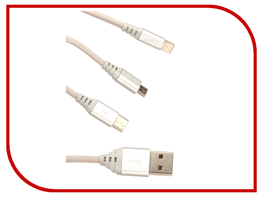  Ainy 5 / 5 / 5S / 6 / 6 Plus / iPad Mini / Air + Micro USB + Type-C Silver FA-092K