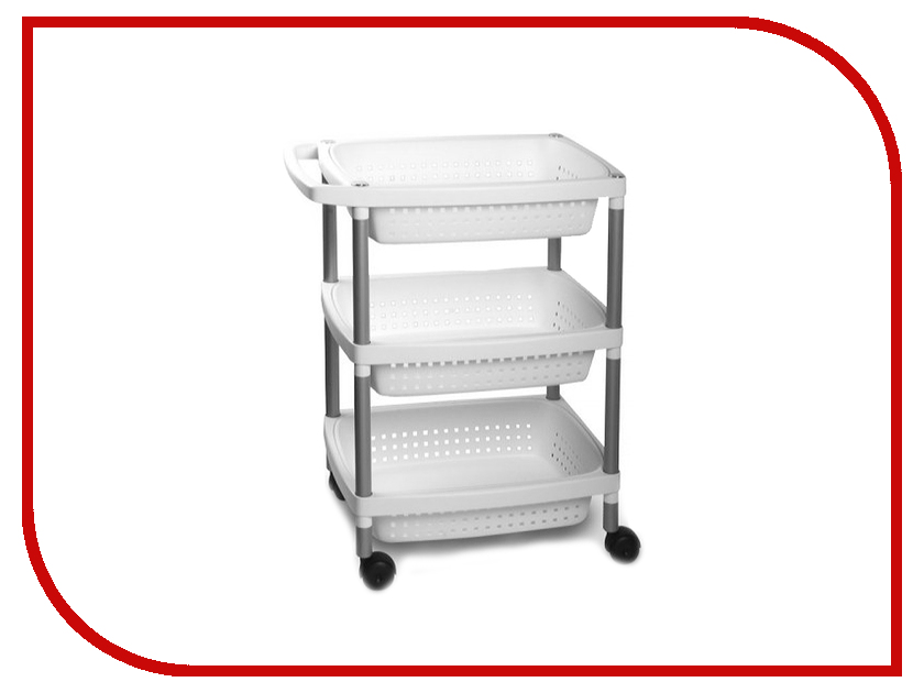фото Органайзер Tatay Этажерка на колесиках с 3-мя поддонами 36x52x79.5 White 7738001